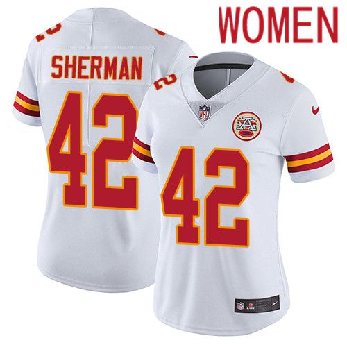 Women Kansas City Chiefs 42 Anthony Sherman Nike White Vapor Limited NFL Jersey